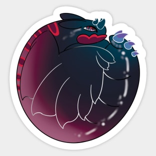 Curled Dragon Black Raspberry :: Dragons and Dinosaurs Sticker